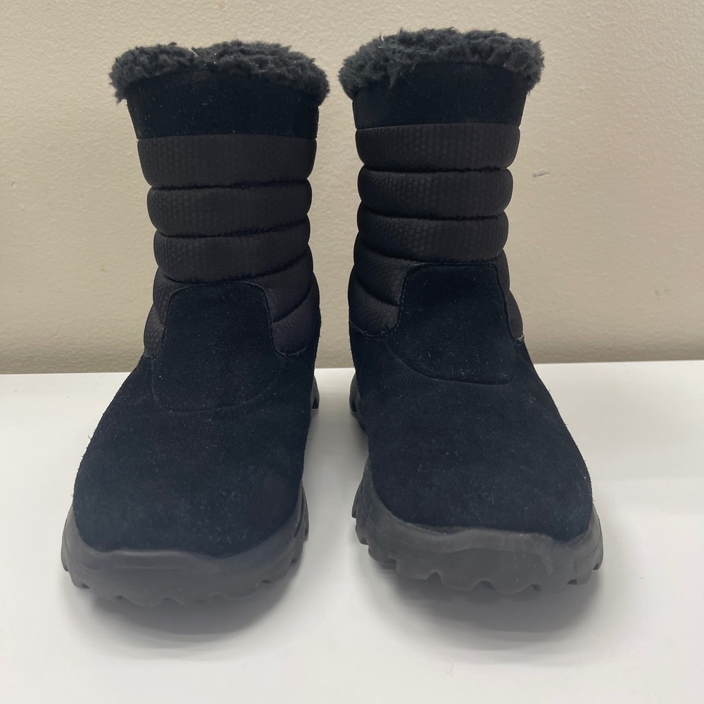 Skechers GoWalk Move Boots Womens 6.5 Black Suede Pull On Faux Fur Chugga 13695 - Picture 2 of 9